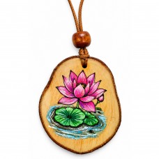 Colar de Madeira Flor de Lotus Colar de Madeira Flor de Lotus