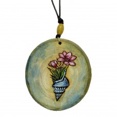 Colar de Madeira Concha e Flor