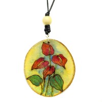 Colar de Madeira Antúrio