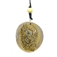 Colar de Madeira Coruja Perfil