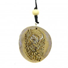 Colar de Madeira Coruja Perfil