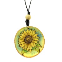 Colar de Madeira Girassol
