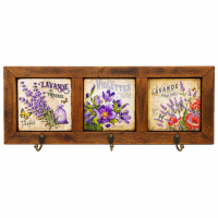 Cabideiro 3 Azulejos Lavanda e Violeta