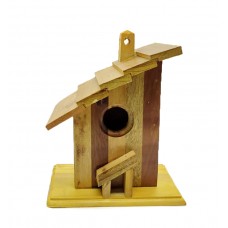 Casa para Passarinho com Chaminé Marchetaria P Casa para Passarinho com Chaminé Marchetaria P