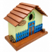 Casa para Passarinho Comprida Branca e Azul
