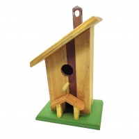 Casa para Passarinho com Chaminé Verniz