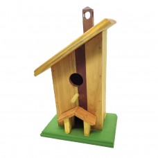 Casa para Passarinho com Chaminé Verniz Casa para Passarinho com Chaminé Verniz