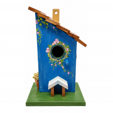 Casa para Passarinho com Chaminé Azul
