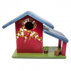 Casa para Passarinho com Varanda Vermelha