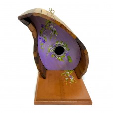 Casa para Passarinho Gota G Lilás com Flores Casa para Passarinho Gota G Lilás com Flores