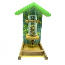 Comedouro Garrafa para Pássaros Bambu