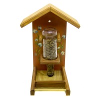 Comedouro Garrafa para Pássaros Flores