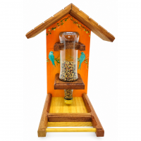 Comedouro Garrafa para Pássaros com Pássaros Azuis