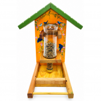 Comedouro Garrafa para Pássaros Flores e Passarinhos