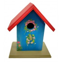Casa para Passarinho Alta Azul e Vermelha