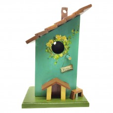 Casa para Passarinho com Chaminé Verde Casa para Passarinho com Chaminé Verde