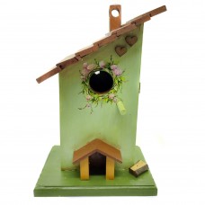 Casa para Passarinho com Chaminé Verde Claro Casa para Passarinho com Chaminé Verde Claro