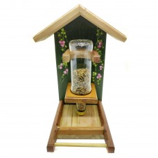 Comedouro Garrafa para Pássaros Flores Rosa