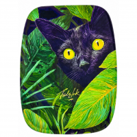 Mouse Pad Gato Preto e Folhagem