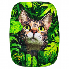 Mouse Pad Gato Tigrado e Folhagem
