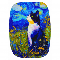 Mouse Pad Gato Frajola na Noite Estrelada