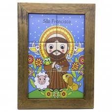 Quadro Azulejo São Francisco Infantil