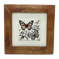 Quadro Azulejo Borboletas Retrô