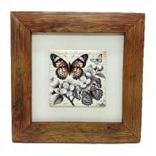 Quadro Azulejo Borboletas Retrô