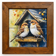 Quadro Azulejo Pardal