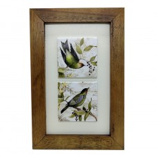 Quadro Azulejos Pássaros Verde
