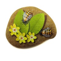 Pedra Pintada Abelha e Flor