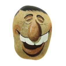 Pedra Pintada Caricatura Homem Sorriso Pedra Pintada Caricatura Homem Sorriso