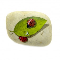 Pedra Pintada Joaninha e Folha