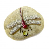 Pedra Pintada Libélula Vermelha