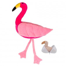 Flamingo com Ovo e Filhote Pelúcia