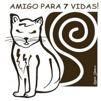 Camiseta Pet Gato Amigo para 7 vidas