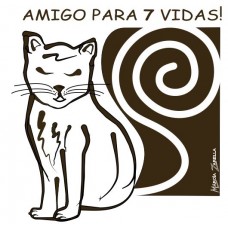 Camiseta Pet Gato Amigo para 7 vidas